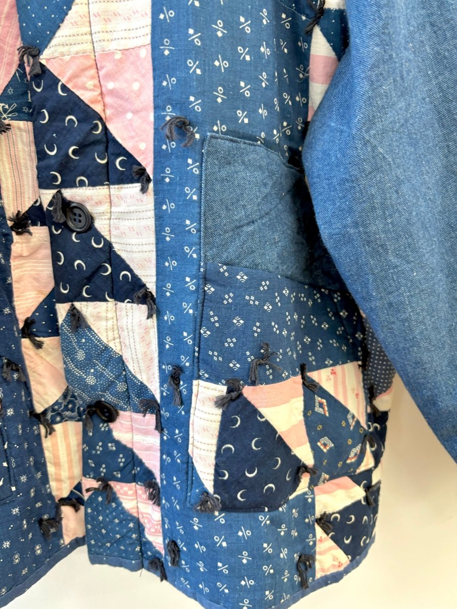 Blue & Pink Heirloom Quilt Utility Jacket - Made X Hudson