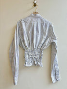The George Top | Grass, Blossom, and Navy Plaid with Smocked Waist (Reworked) - Made X Hudson