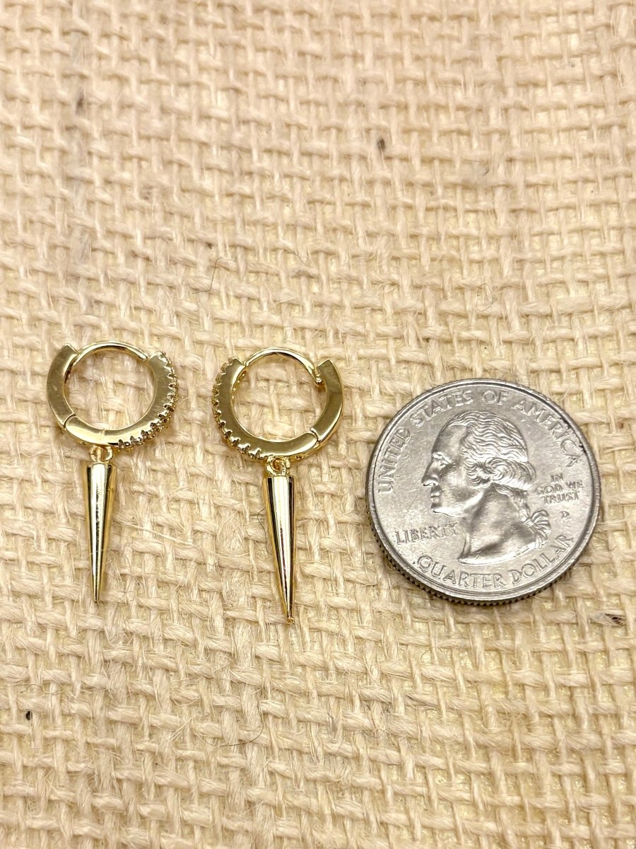 Cubia Zirconia (CZ) Single Spike Hoops - Made X Hudson
