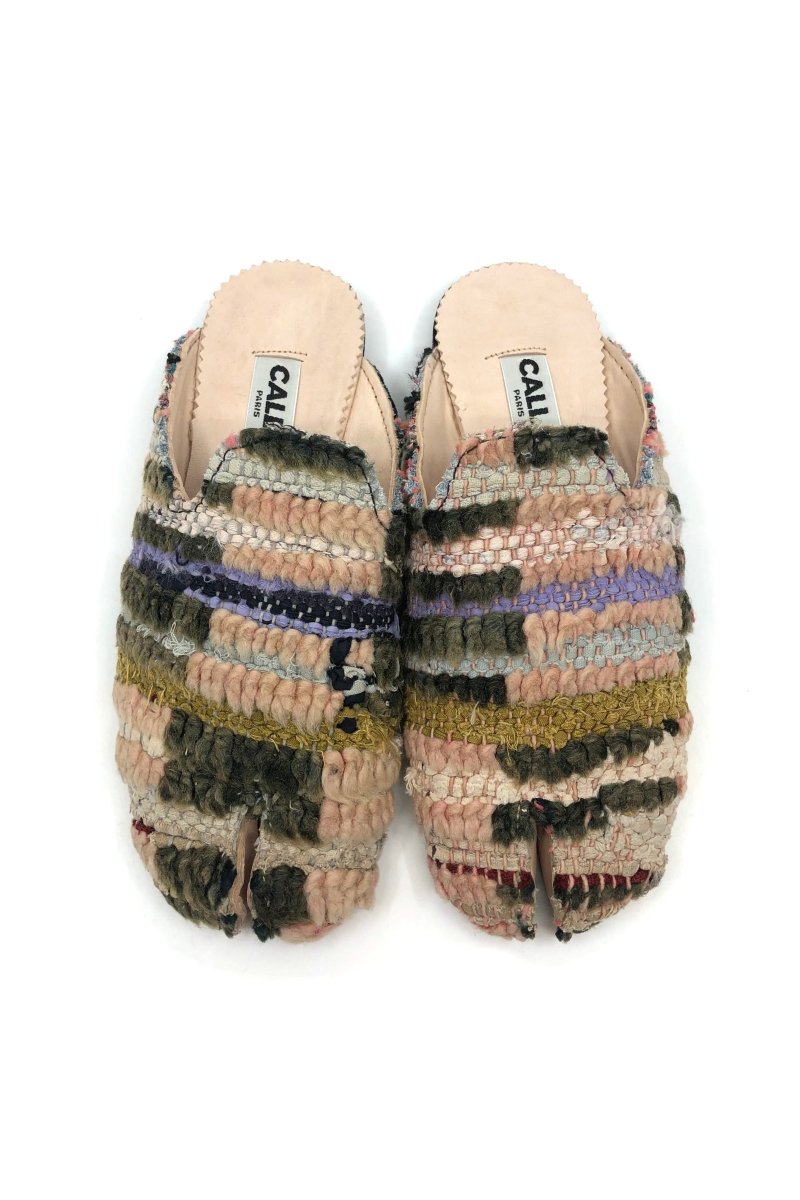 Tabi Babouche “Nori II” Split Toe Flats In Colors Olive, Blush, Mustard (Size 38) - Made X Hudson