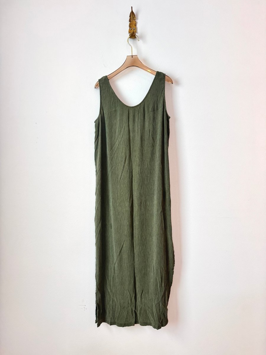 Fern Green Pleated Tank Dress (Vintage) - Made X Hudson