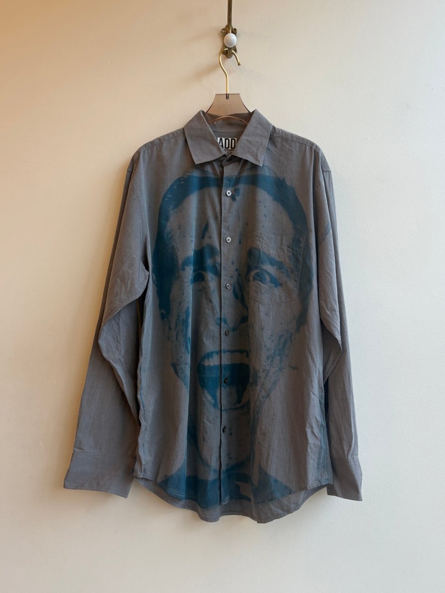 Patrick Bateman Sun Cyanotype Grey Button - Up Shirt (Reworked) - Made X Hudson