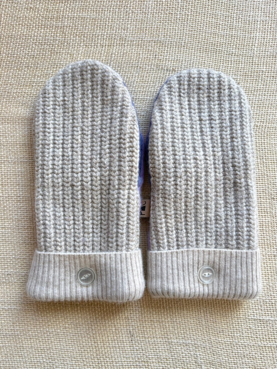 Oatmeal, Cream, Lavender Women’s Wool Mittens - Made X Hudson