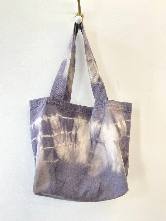 Organic Cotton Hand Dyed Tote (Purple Marble)