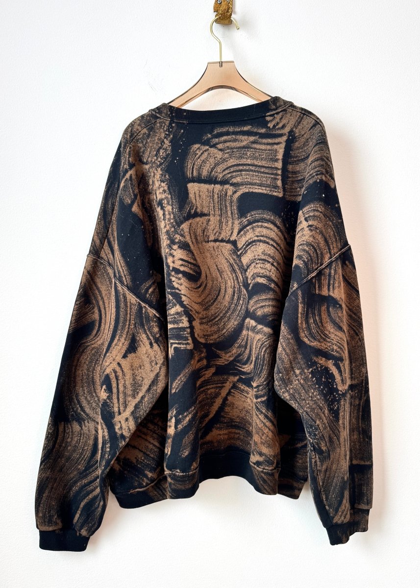 Onyx and Rust Brushstroke Texture Crewneck (Reworked) - Made X Hudson
