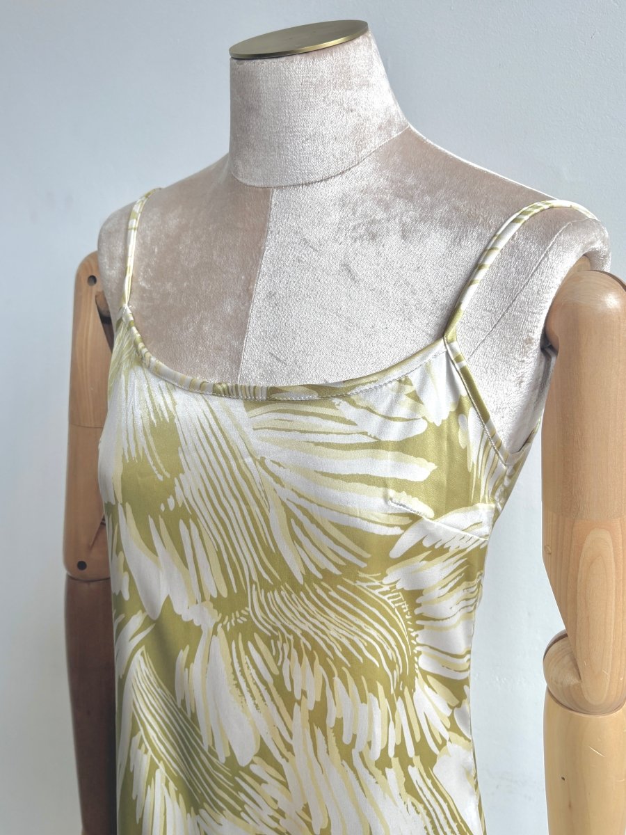 Green, Yellow & White “Mari” Slip Dress - Made X Hudson