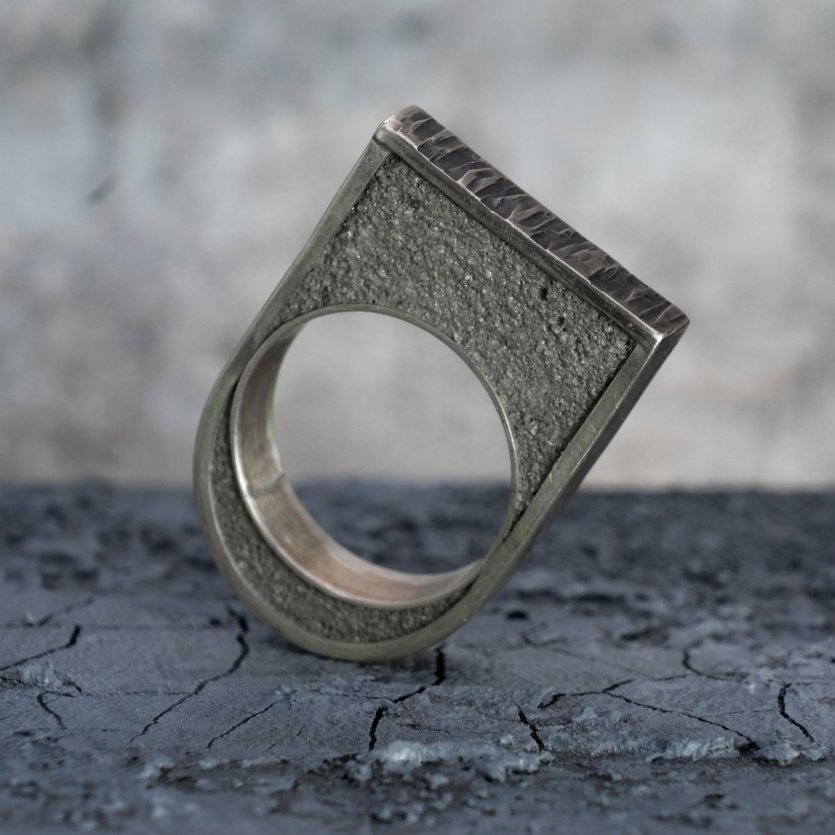Textured Double Sided Concrete Ring - Made X Hudson