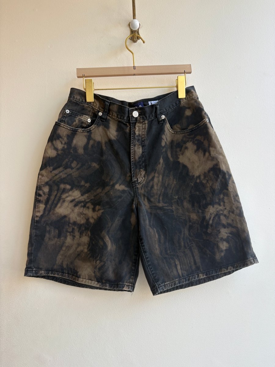 Brush Stroke Shorts in Black and Brown (Reworked) - Made X Hudson