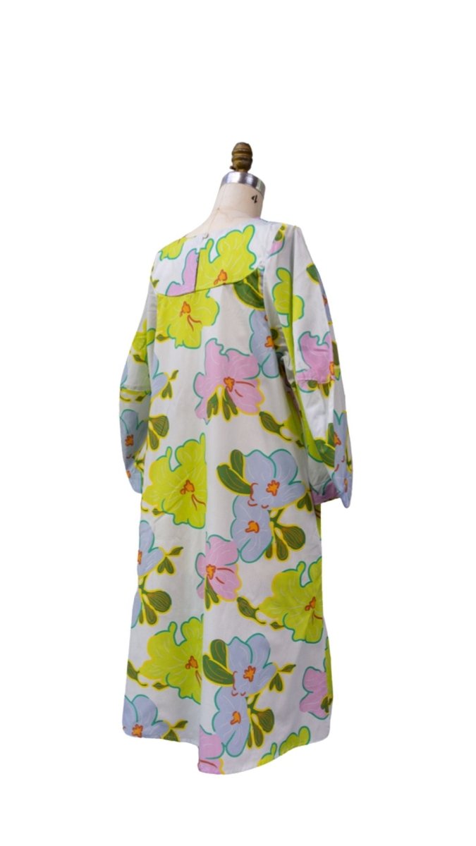 Green, Pink, and Baby Blue Floral Bib Dress - Made X Hudson