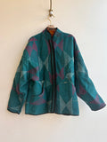 Reversible Ladhiya Quilted Jacket in Colors Teal, Red, White & Mustard, Orange, Olive - Made X Hudson