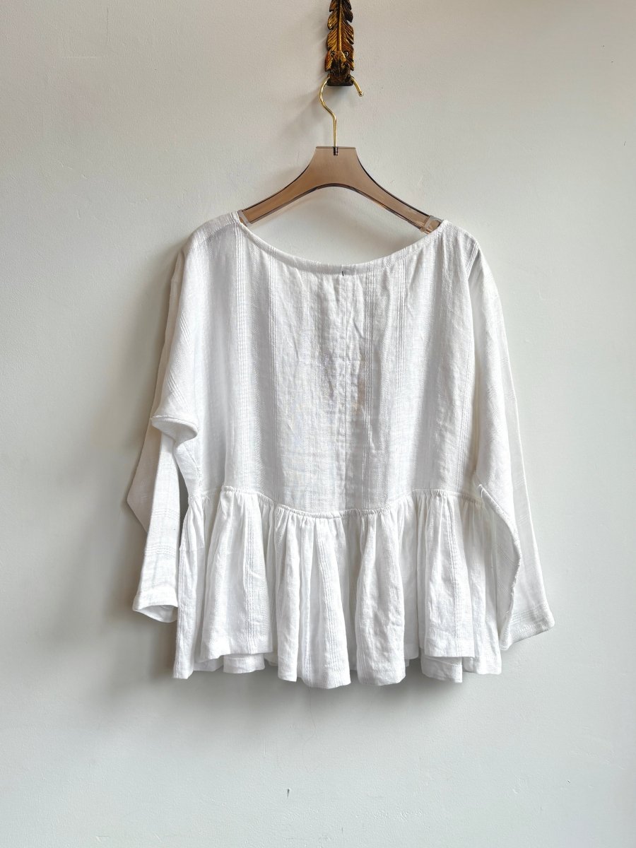 Zero Waste Hungarian Sleeve Linen Top - Made X Hudson