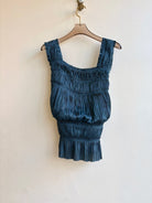Ulla Johnson | Dark Peacock Pleated Cross Back Top (Vintage) - Made X Hudson