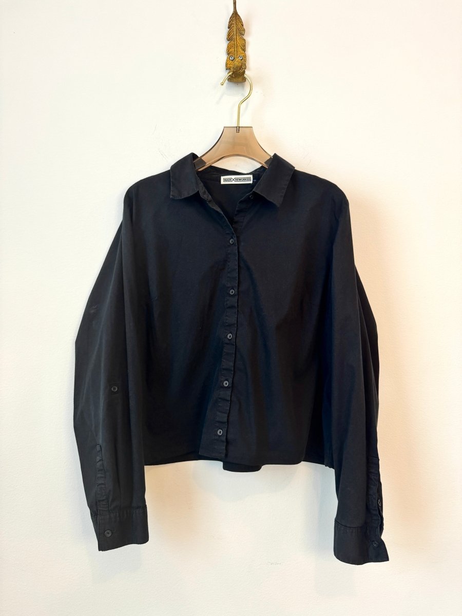 The Vale Shirt in Midnight Black Cotton (Reworked) - Made X Hudson