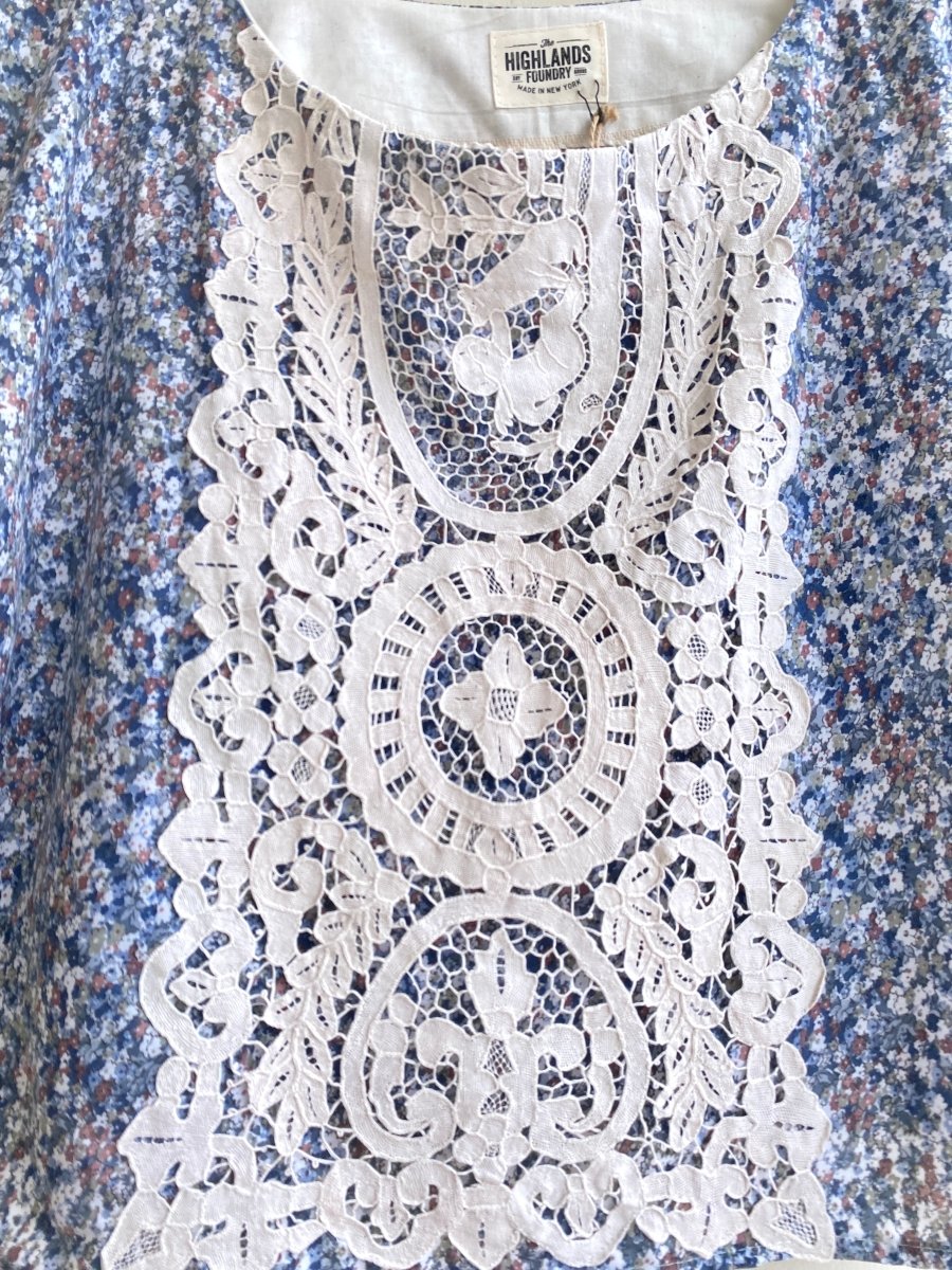 Heirloom Print + Crochet Box Top - Made X Hudson