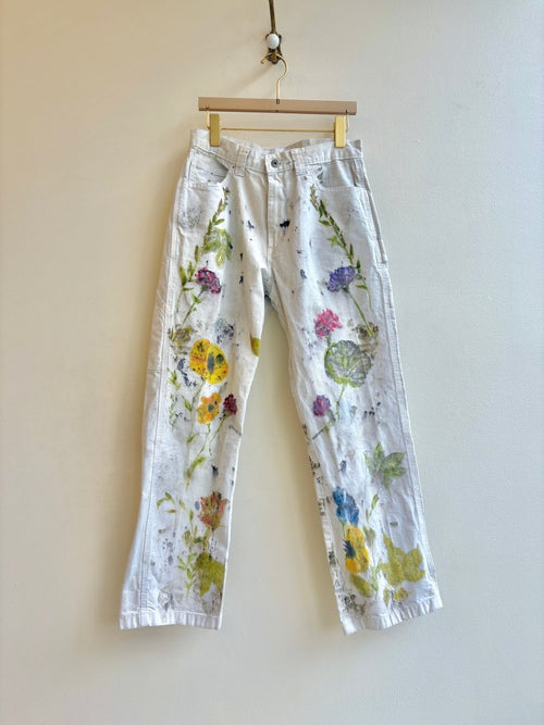 "Celosia" Mirrored Eco Printed Painter Pants | Hand Painted (Reworked) - Made X Hudson