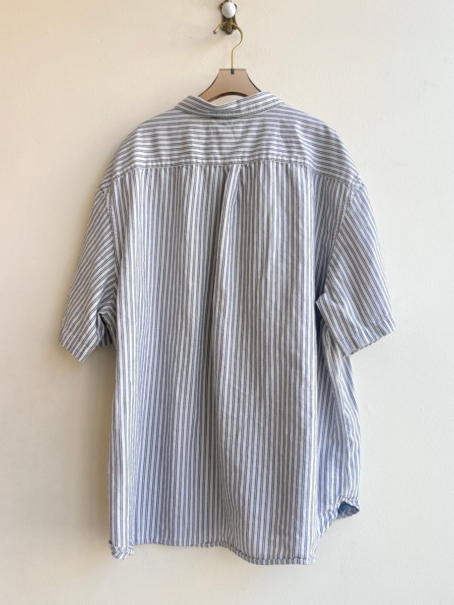 “Ally” White & Black Stripe Carrot Print Short Sleeve (Reworked) - Made X Hudson