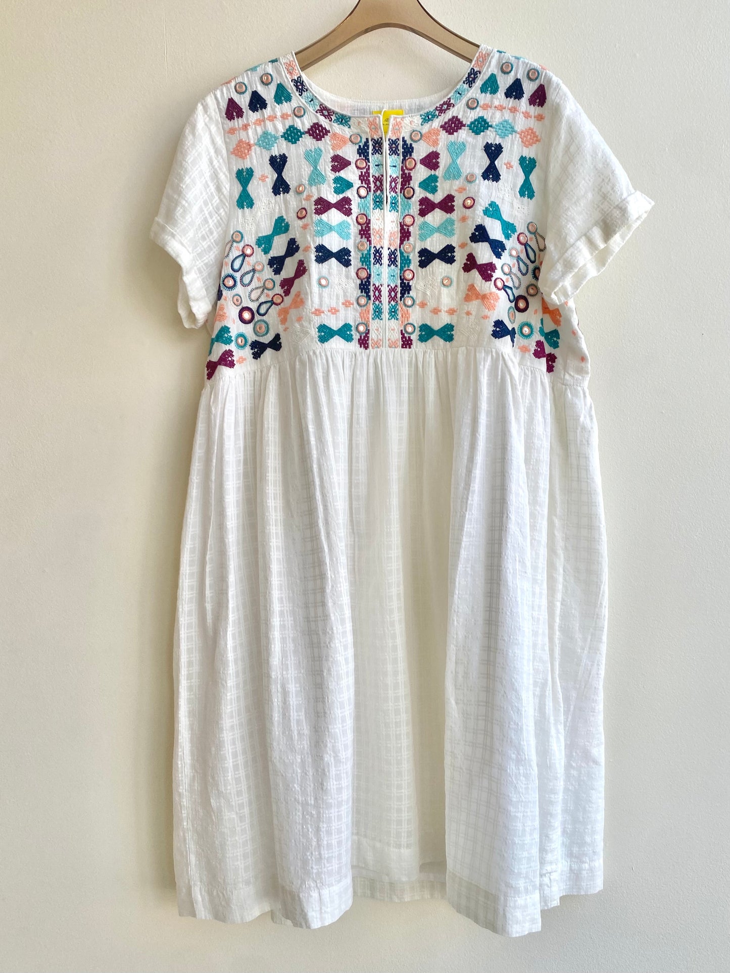 Embroidered and Beaded White Dress