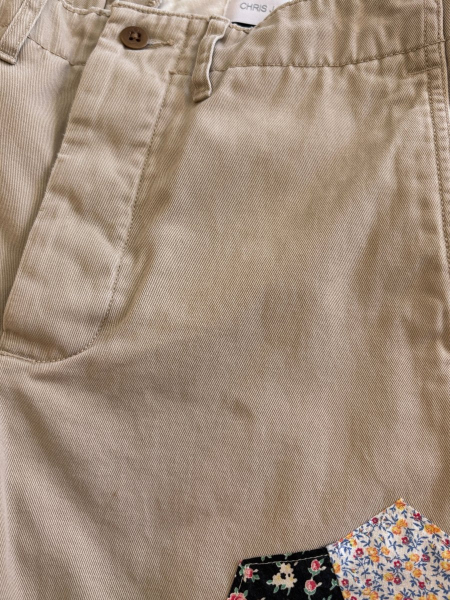 5 Pinwheel Quilted Block Patched Chino Pant (Reworked) - Made X Hudson