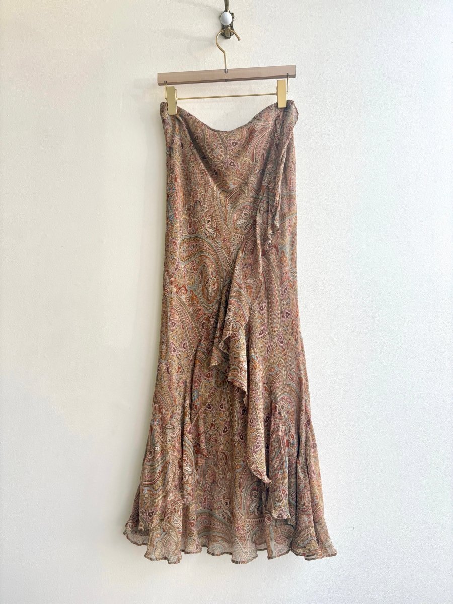 Ralph Lauren | Paisley Ruffle Silk Skirt (Vintage) - Made X Hudson