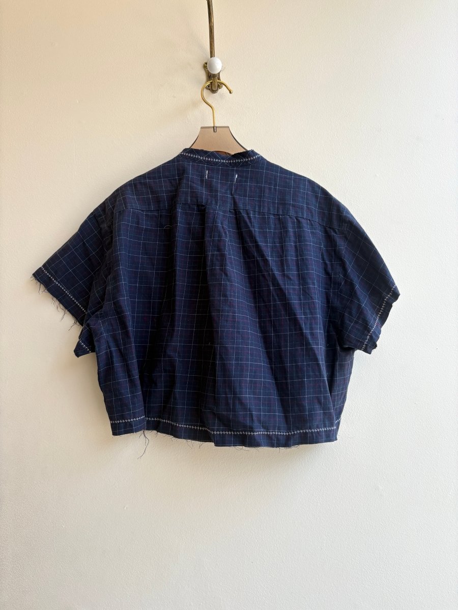 The Valley Shirt in Navy with Red, White, and Green Checker (Reworked) - Made X Hudson