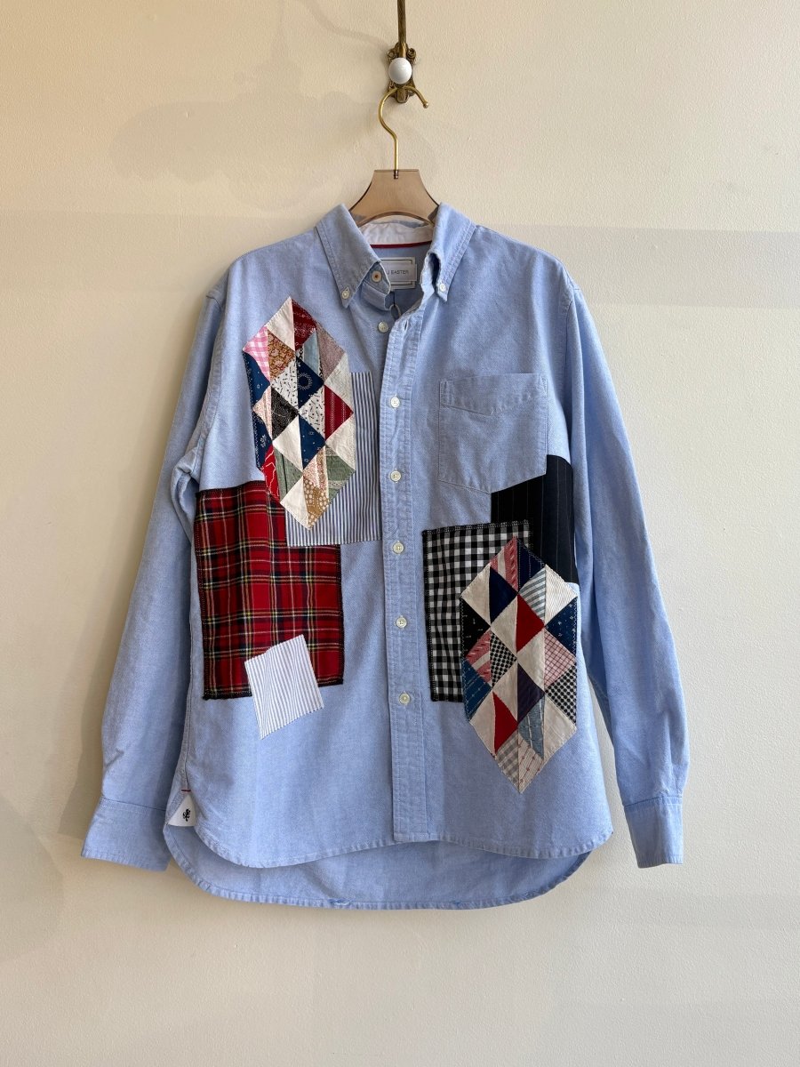 Blue Diamond Patchwork Oxford (Reworked) - Made X Hudson