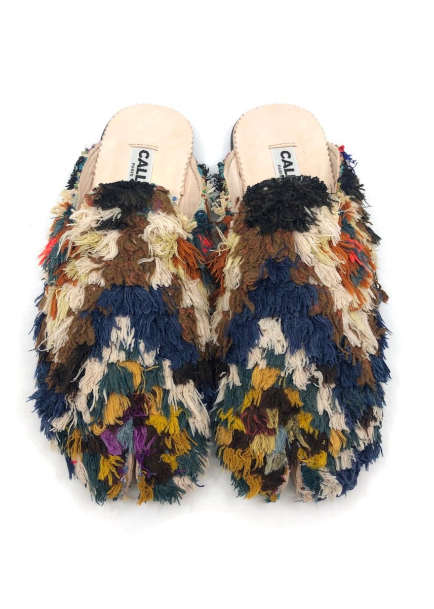 Tabi Babouche “Haf” Split Toe Flats In Colors Navy, Cream, mustard, Brown, Purple (Size 44) - Made X Hudson