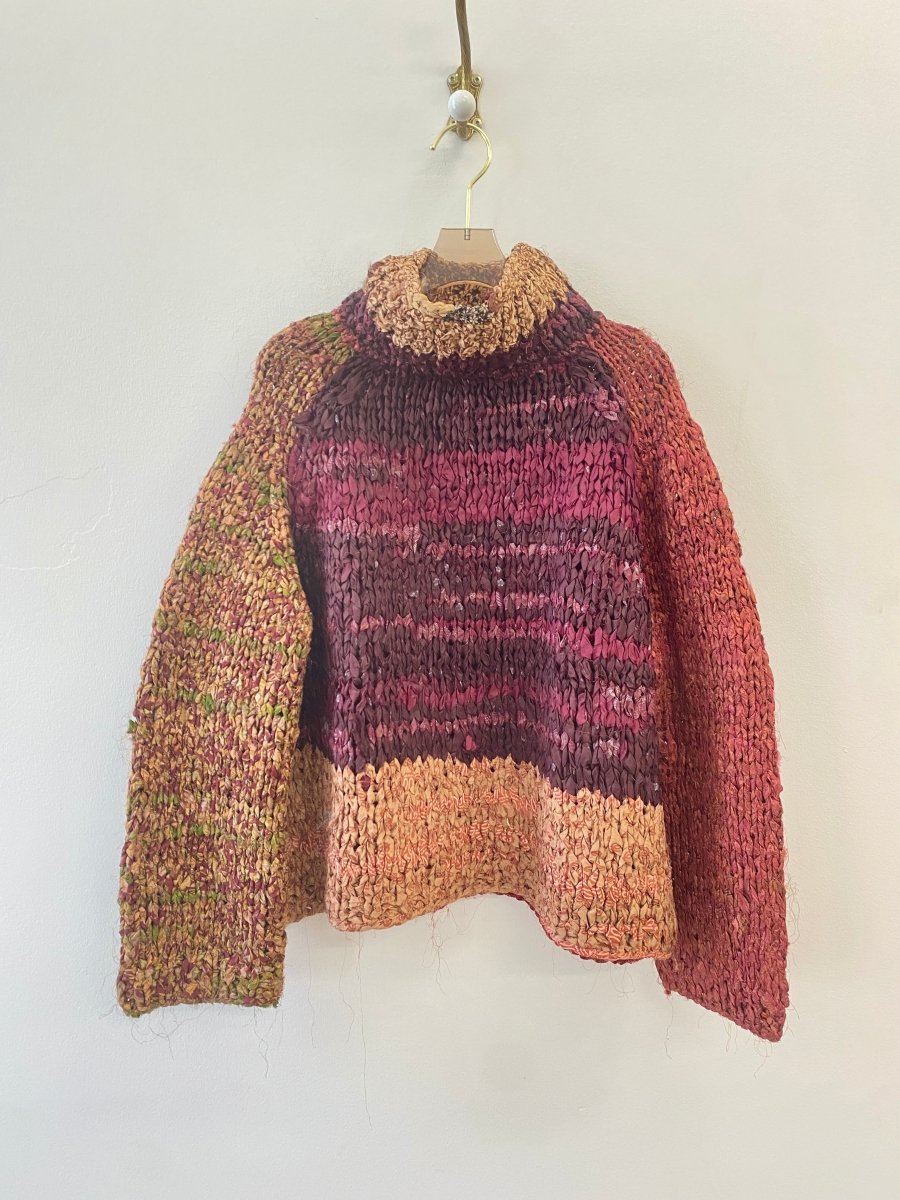 Vishnu Roll - Neck Sweater in Colors Burgundy, Plum, Beige, Red, Green & Rust - Made X Hudson