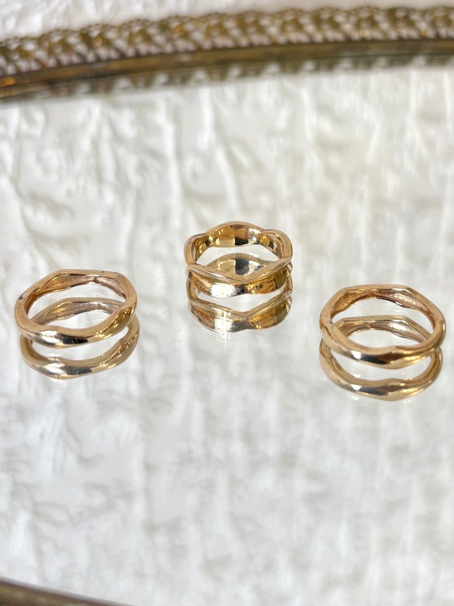 Wave Plated Stacking Rings (set of 3) - Made X Hudson