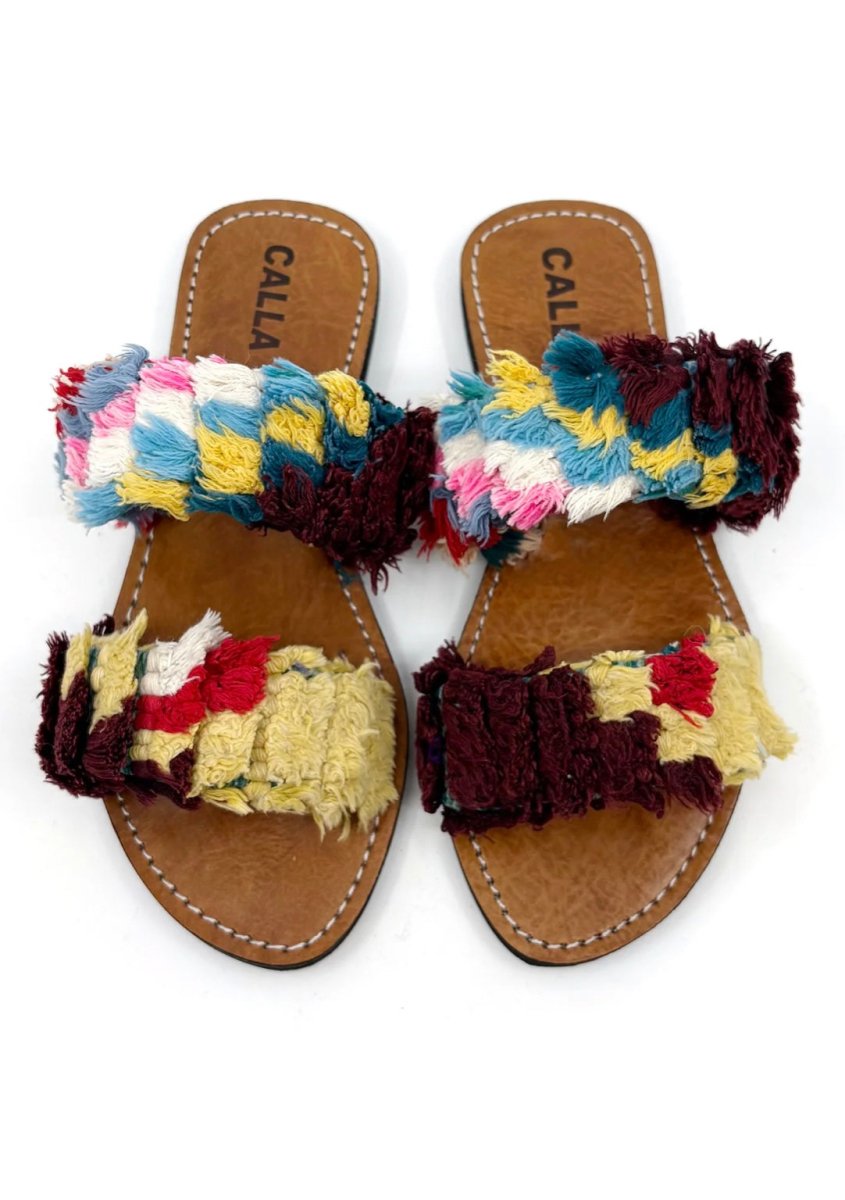 Hali Sandals “Mutir” In Colors Sand, Maroon, Baby Blue, & White (Size 38) - Made X Hudson