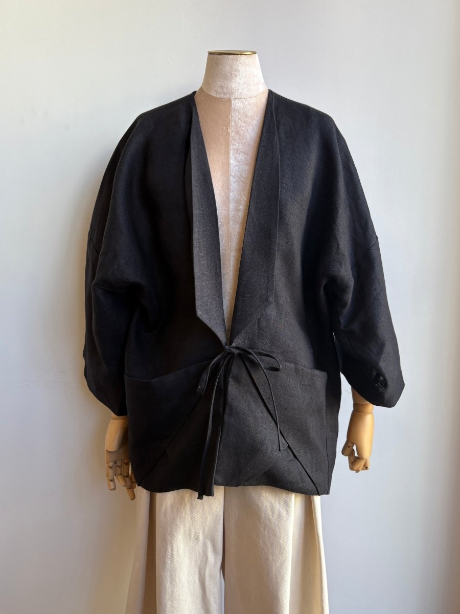 Black Linen Chore Jacket - Made X Hudson