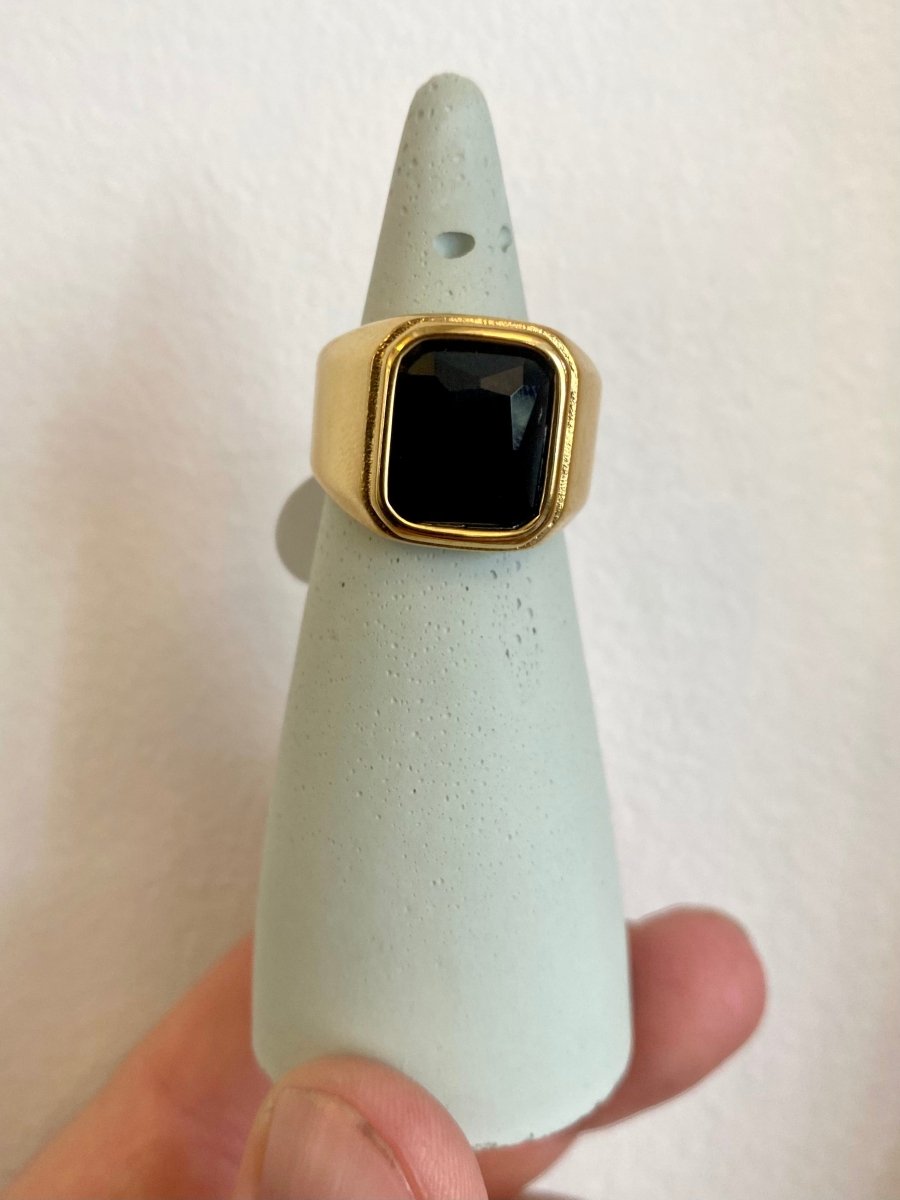 Cubic Zirconia (CZ) Black Stone Ring - Made X Hudson