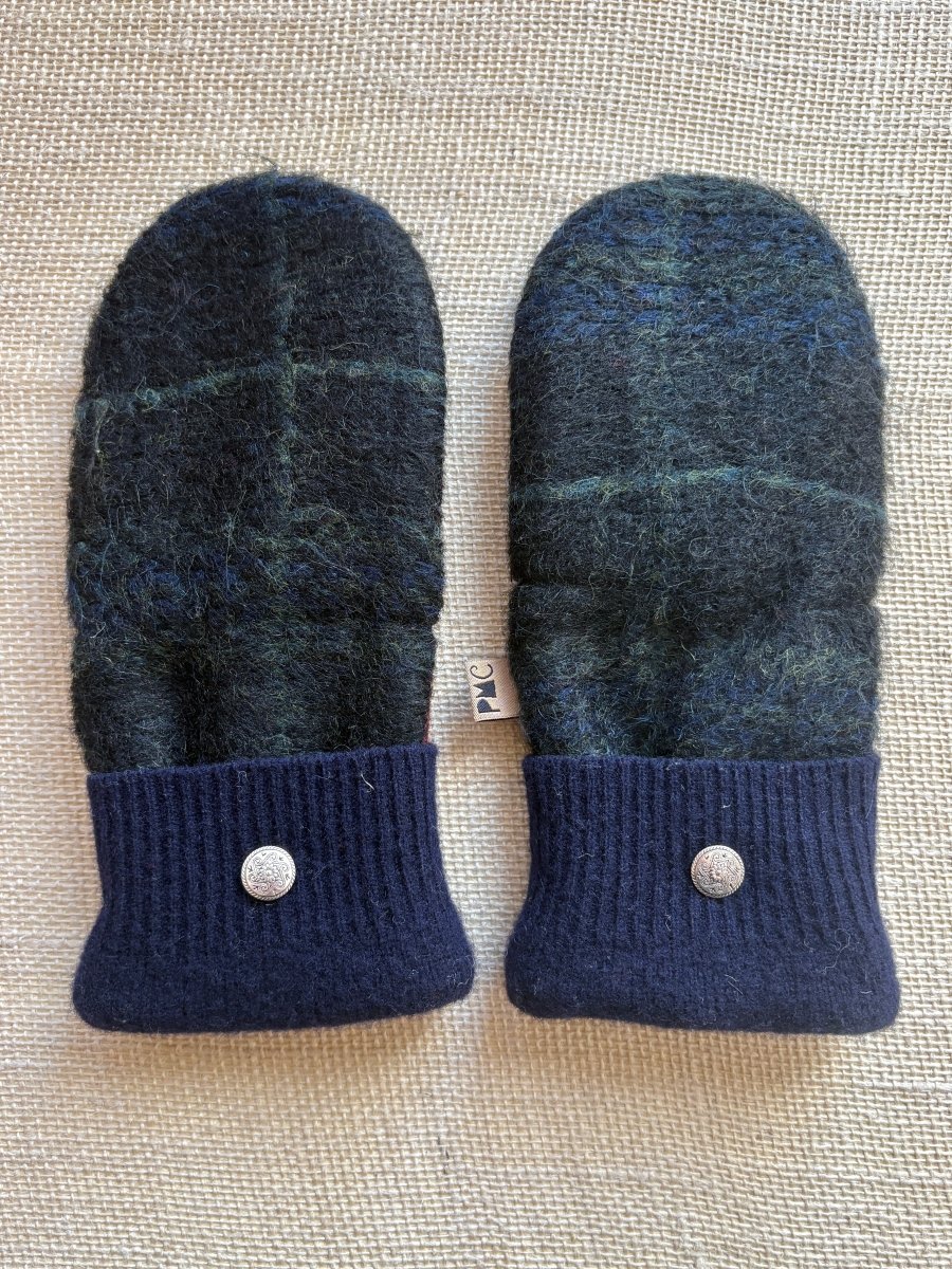 Navy, Black, Green Women’s Wool Mittens - Made X Hudson