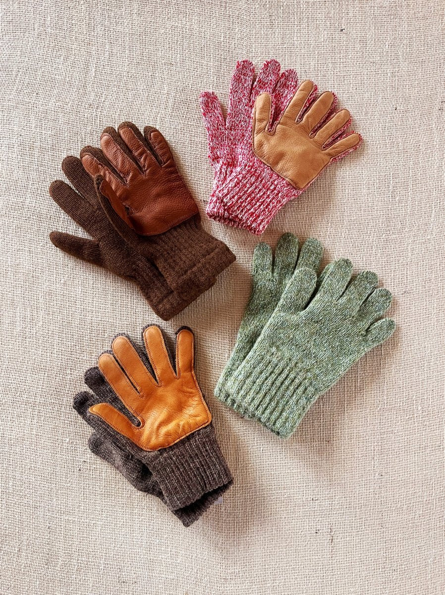 REDDISH BROWNのKNIT GLOVE Wool Gloves Unlined | Women's One Size (Multiple Colors and Styles