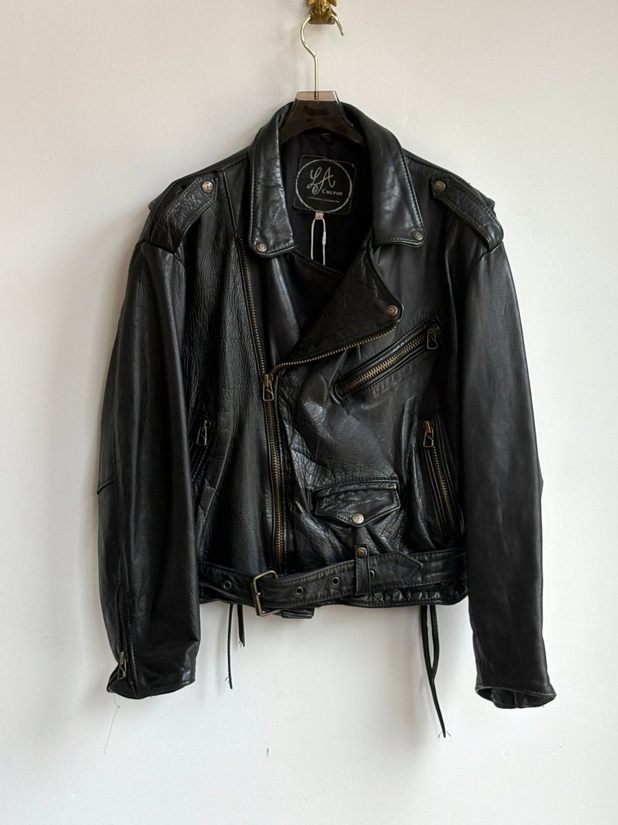 LA Cueros | Black Motorcycle Jacket (Vintage) - Made X Hudson