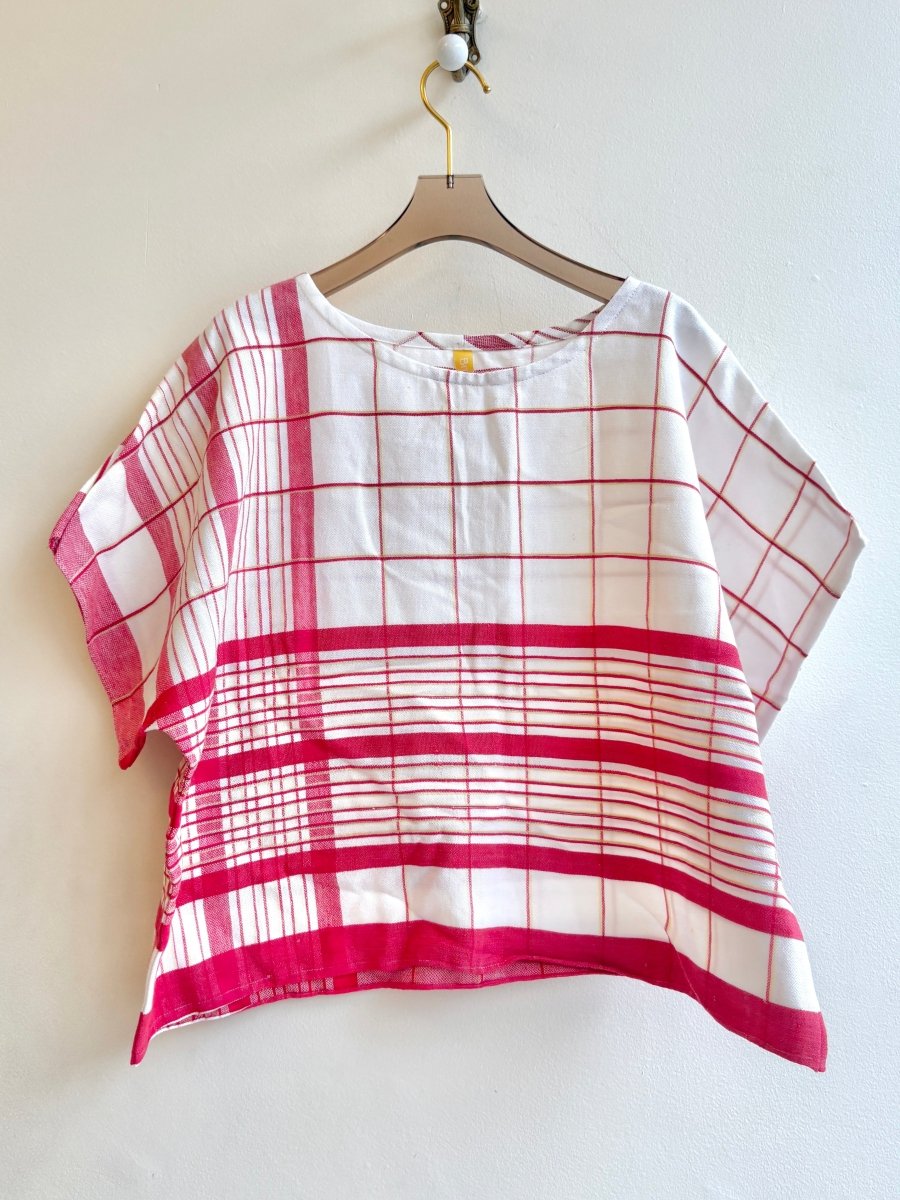 Cherry, White and Sunflower Plaid | Picnic Top - Made X Hudson