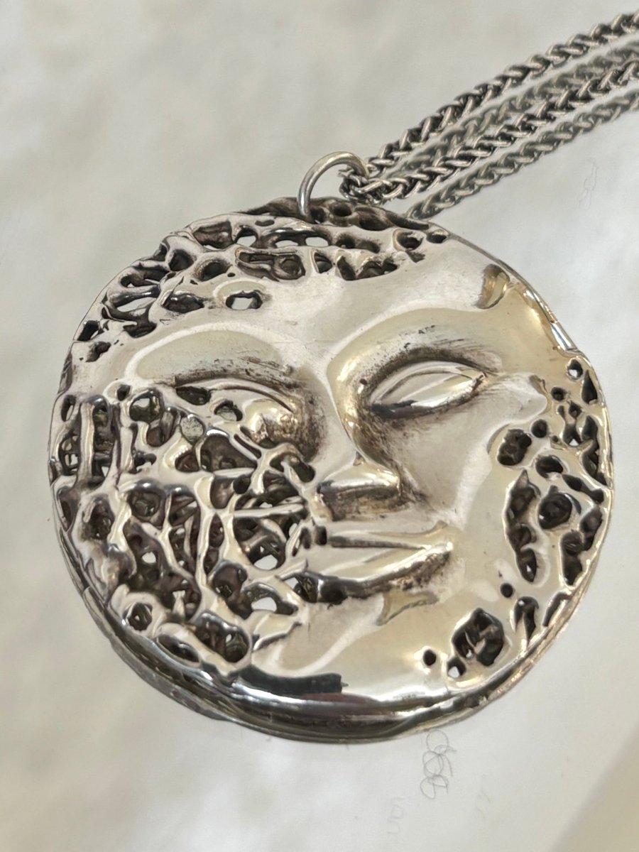 Sterling Silver Partial Face Pendant Necklace - Made X Hudson