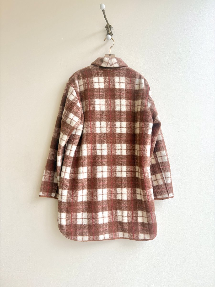Woolrich | Chestnut Plaid Button Up Coat - Made X Hudson