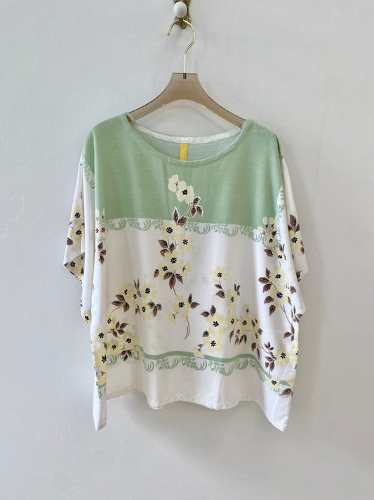 Green Floral Print Tee