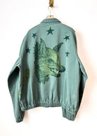 Boar and Willow Sage Bomber Jacket | Hand Painted (Reworked) - Made X Hudson