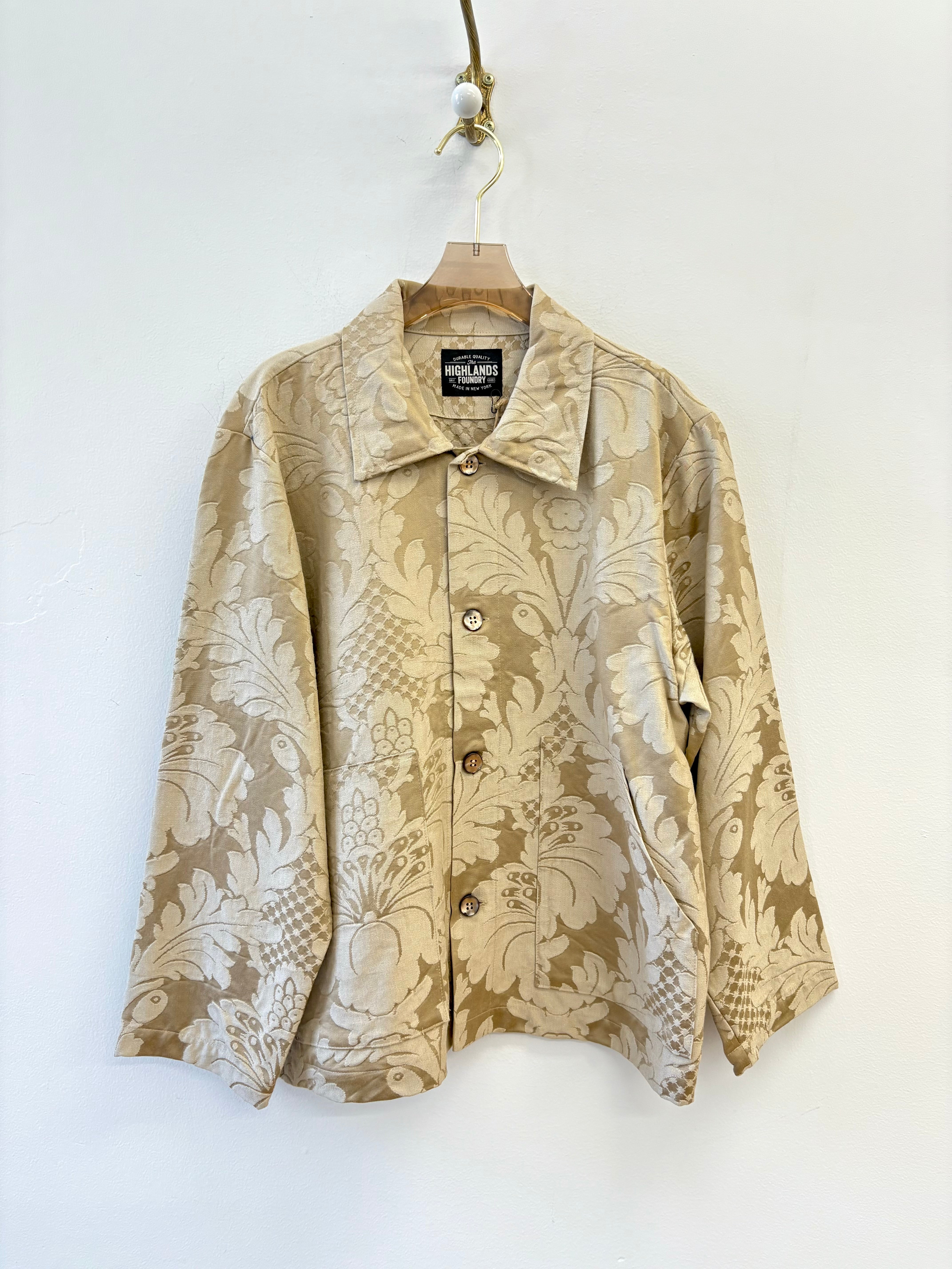 Damask Jacket Cotton Tan Size outlet Large