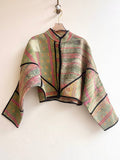 Reversible Kaira Quilted Cropped Jacket in Colors Jade Green, Hot Pink, Stone Grey & Ocean Blue, Wheat, Gold - Made X Hudson