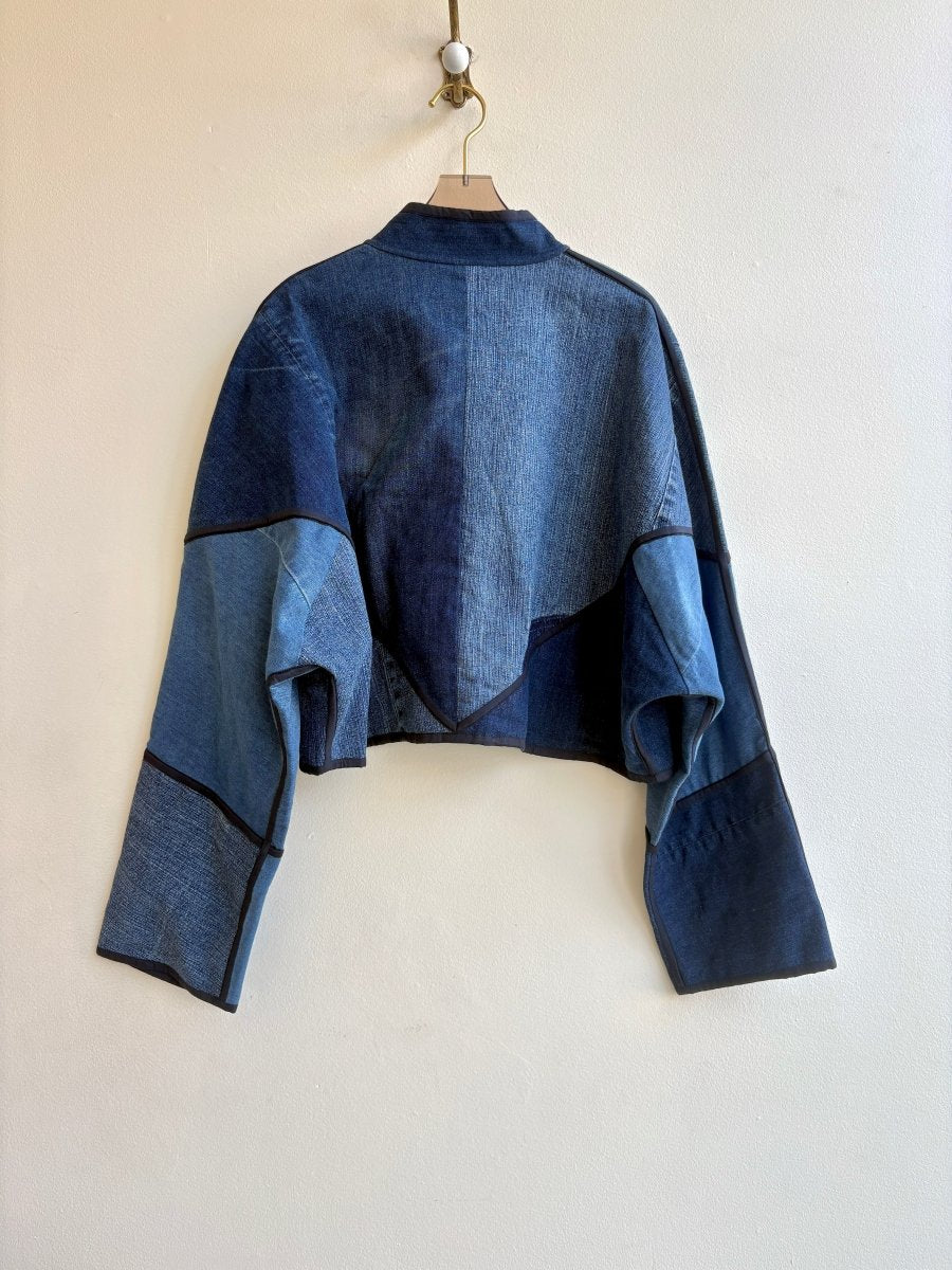 “Meena” Kaira Upcycled Denim Cropped Jacket - Made X Hudson