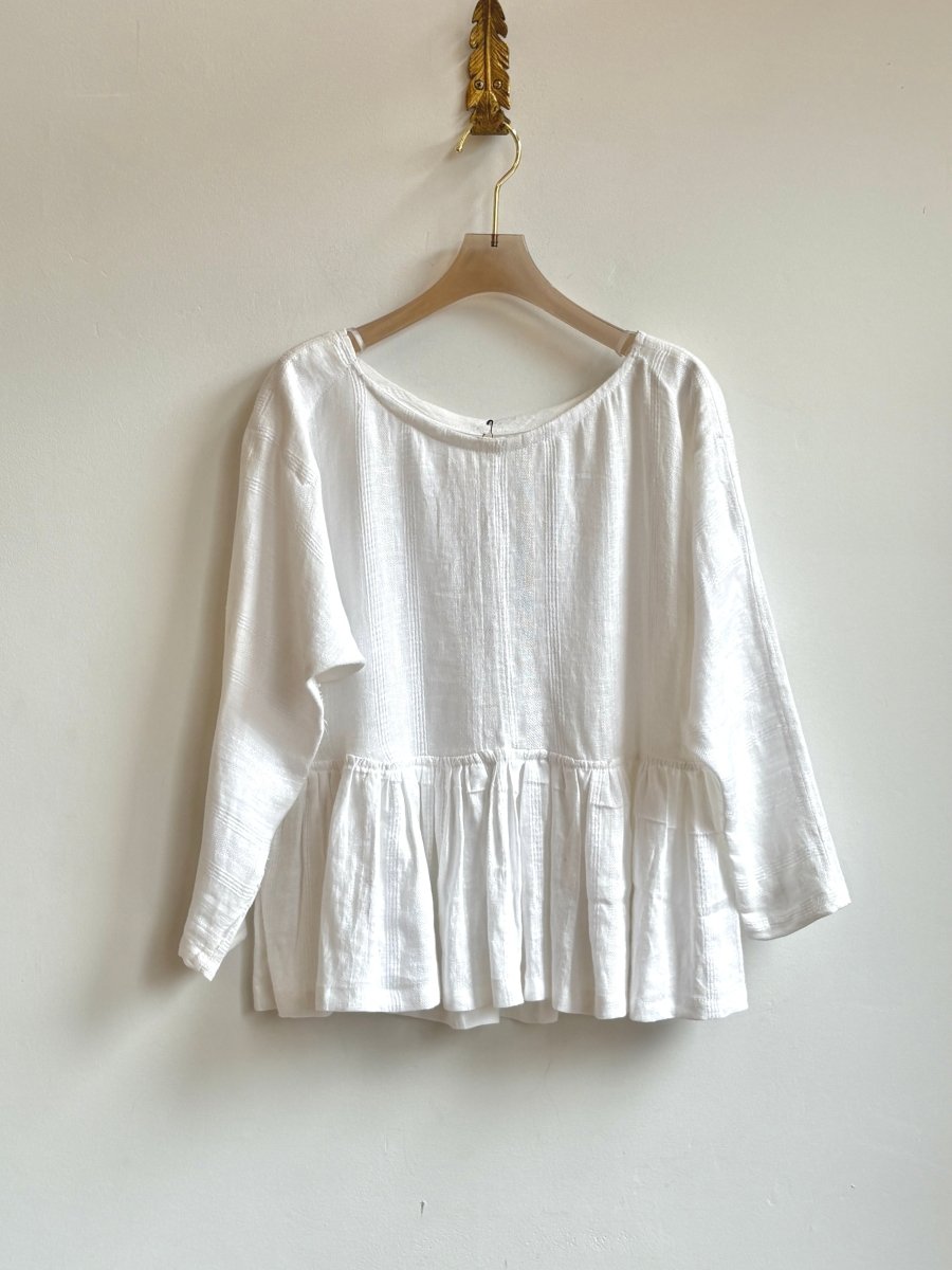 Zero Waste Hungarian Sleeve Linen Top - Made X Hudson