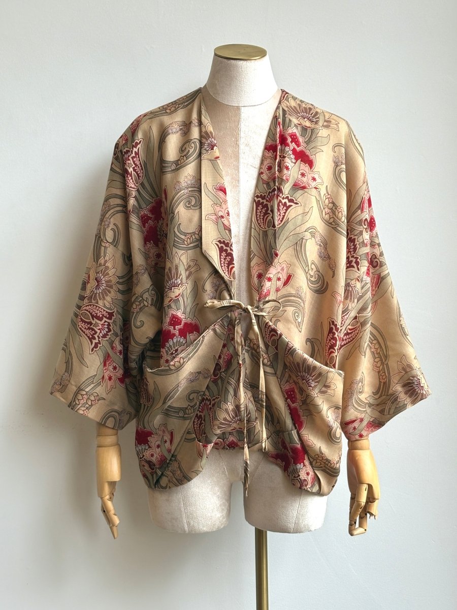 Silk Art Nouveau Floral Print Chore Jacket - Made X Hudson