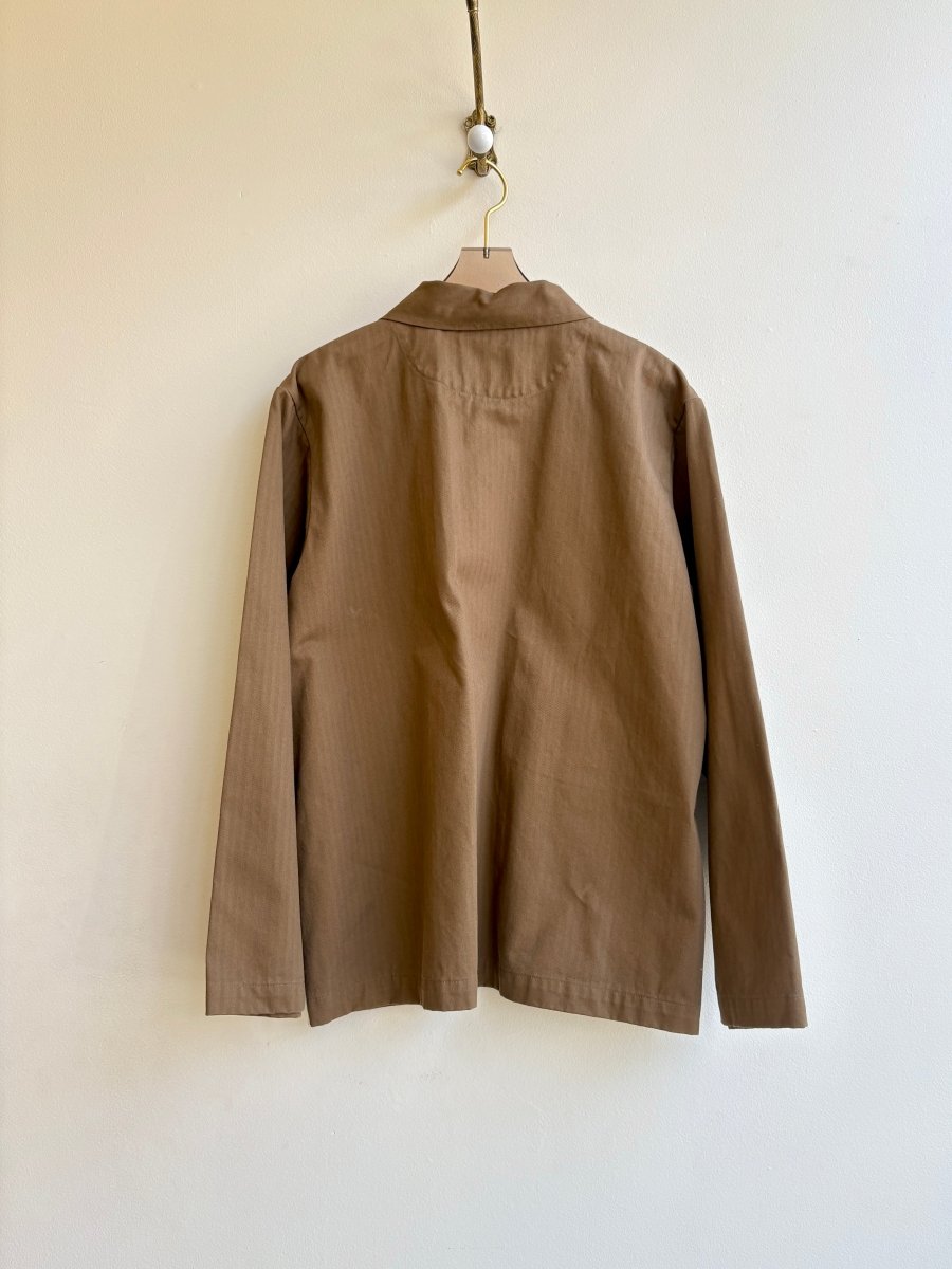 Brown Herringbone Utility Jacket - Made X Hudson