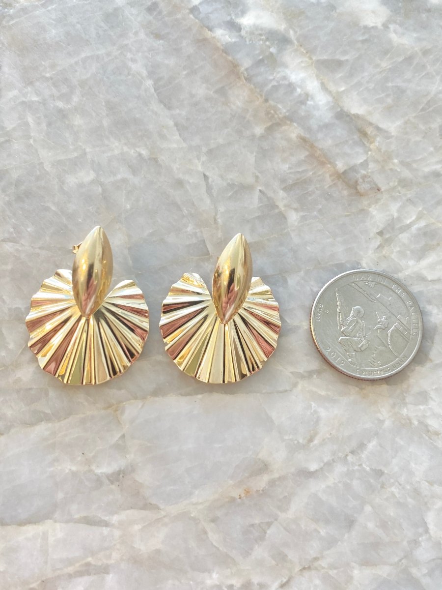18K Gold Filled Rising Sun Dangle Fan Earrings - Made X Hudson