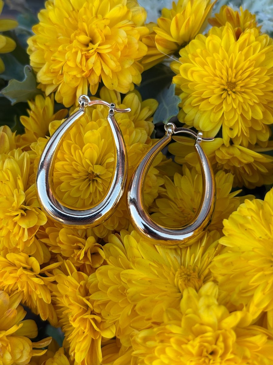 18K Gold Filled Puffy Oval Hoops - Made X Hudson