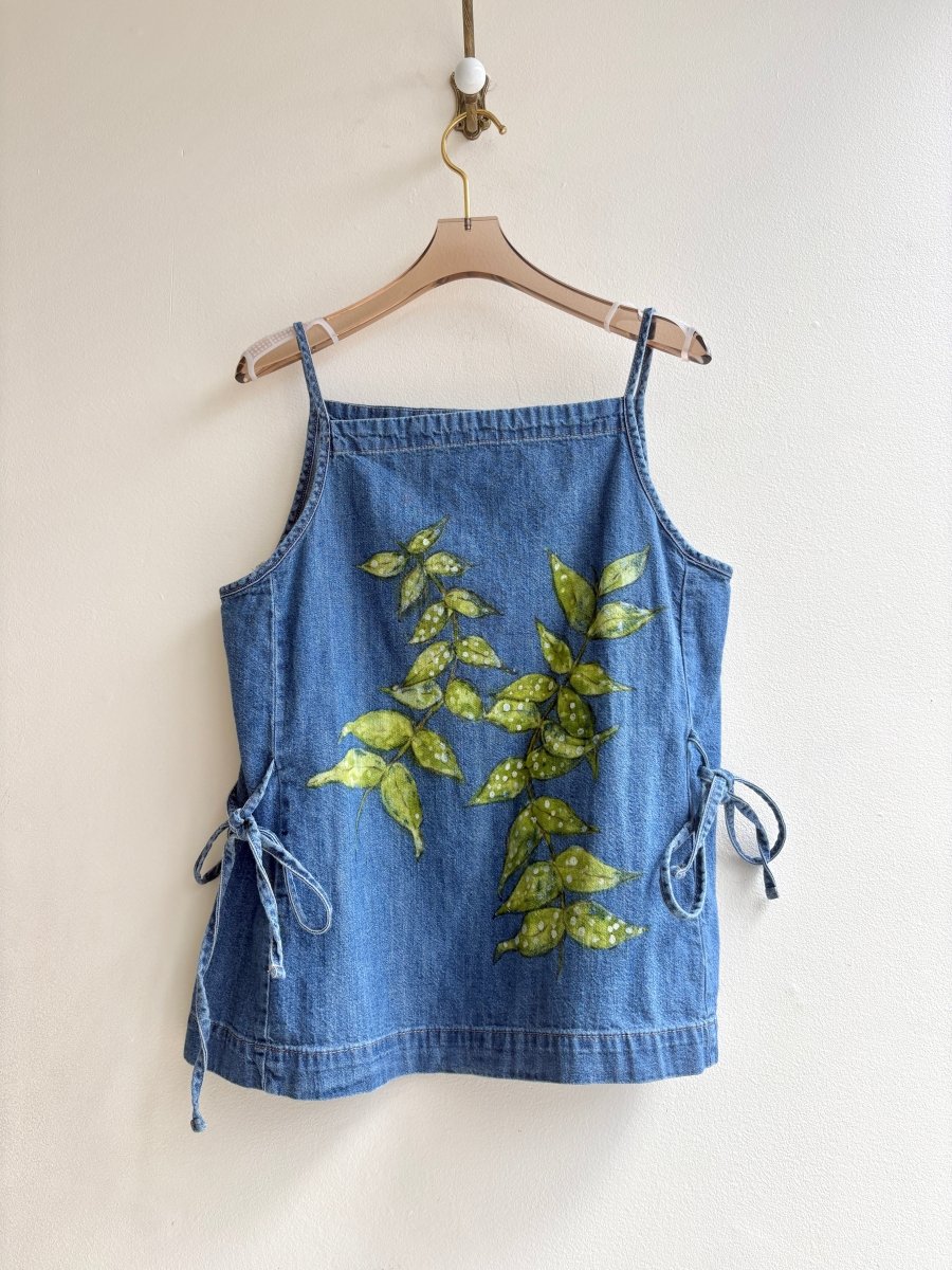 Spotted Begonia Denim Tank | Hand Painted (Reworked) - Made X Hudson