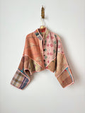 Reversible Kaira Quilted Cropped Jacket in Colors Light Pink, Blush, Red, Green & Marigold, Hot Pink, Lavender, Teal, Black - Made X Hudson