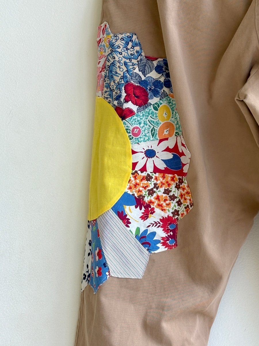 3 Dresden Quilted Plate Blocks Brown Chino Pant (Reworked) - Made X Hudson